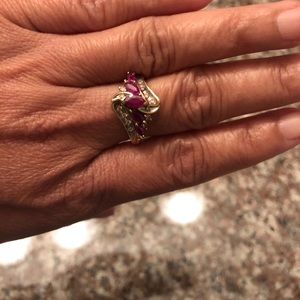 Ruby ring set in diamonds size 7